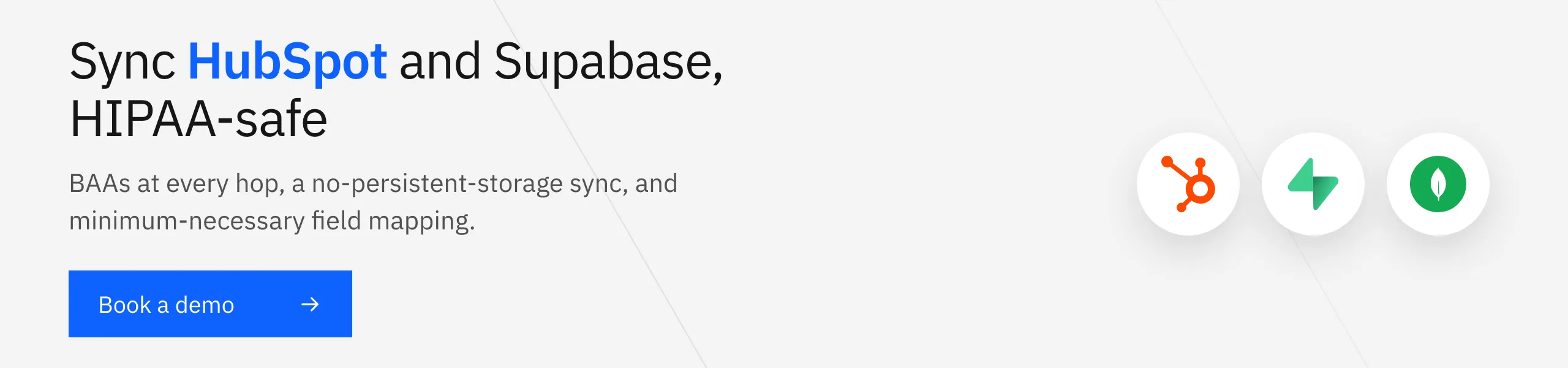 Book a Stacksync demo: HIPAA-compliant HubSpot and Supabase sync with BAAs and no data retained