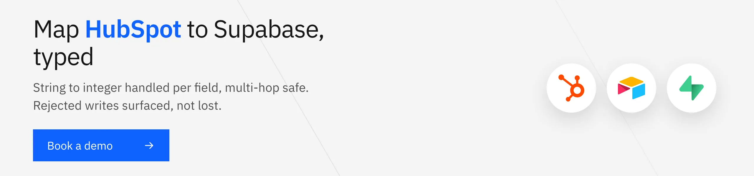 Book a Stacksync demo: map HubSpot to Supabase with per-field type casting and rejected writes surfaced