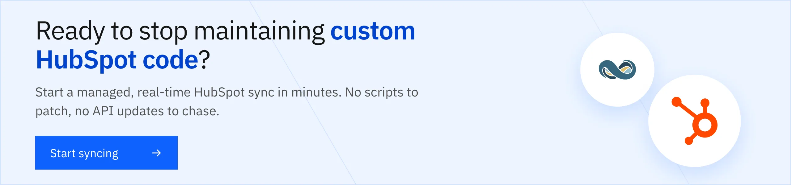 Start a managed, real-time HubSpot sync with Stacksync