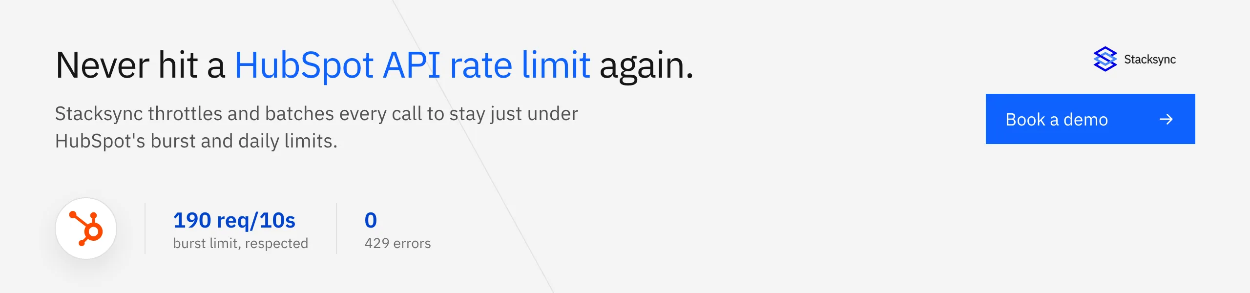 Never hit a HubSpot API rate limit again with Stacksync's smart throttling