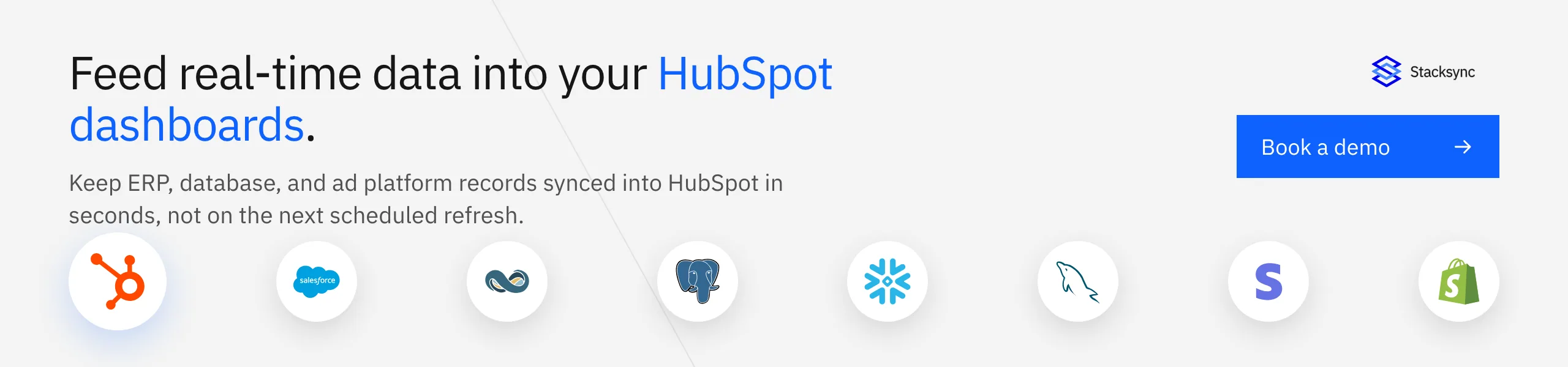 Feed real-time data into your HubSpot dashboards