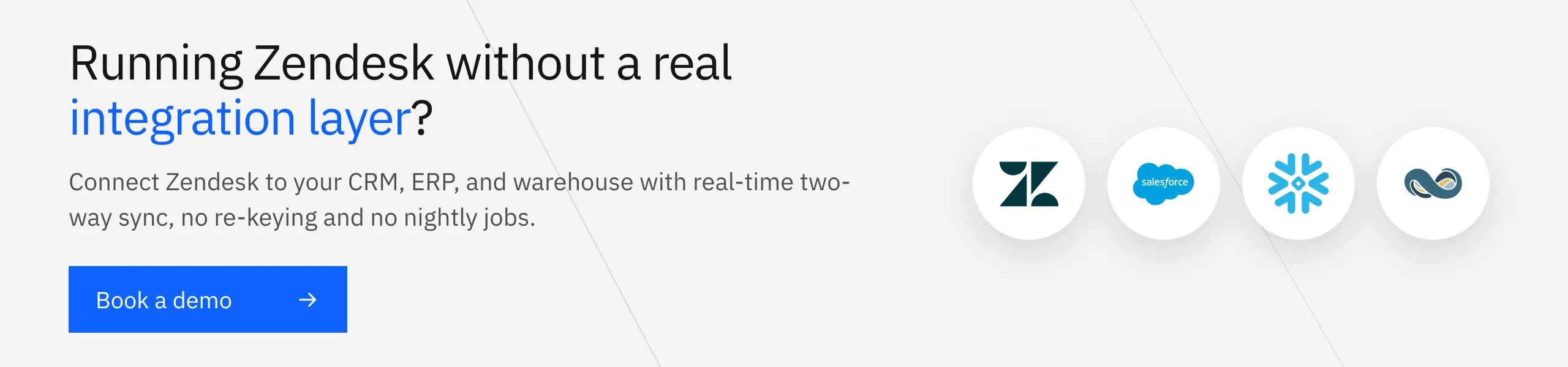 Book a Stacksync demo: connect Zendesk to your CRM, ERP, and warehouse with real-time two-way sync