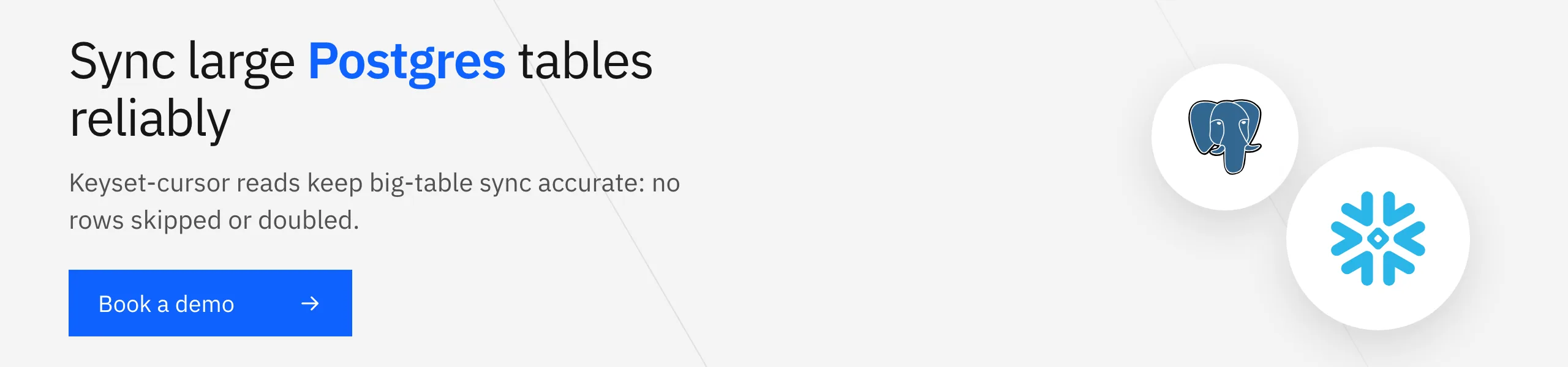 Sync large Postgres tables reliably. Book a demo with Stacksync.