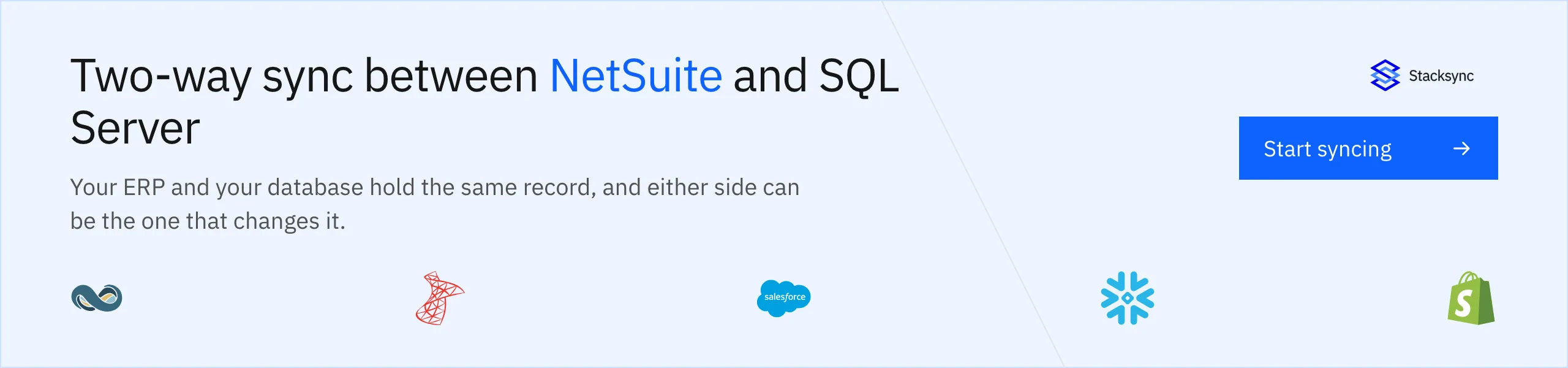 Start syncing NetSuite and SQL Server in both directions with Stacksync