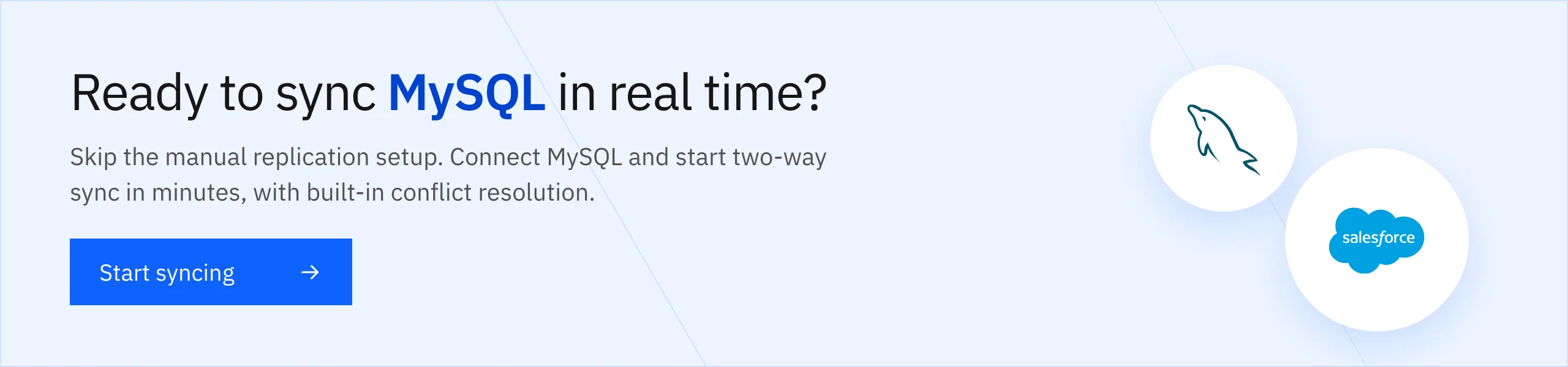 Start syncing MySQL with Stacksync