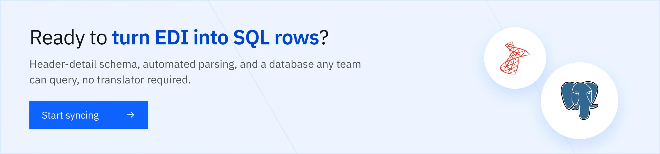 Start turning EDI into SQL rows with Stacksync
