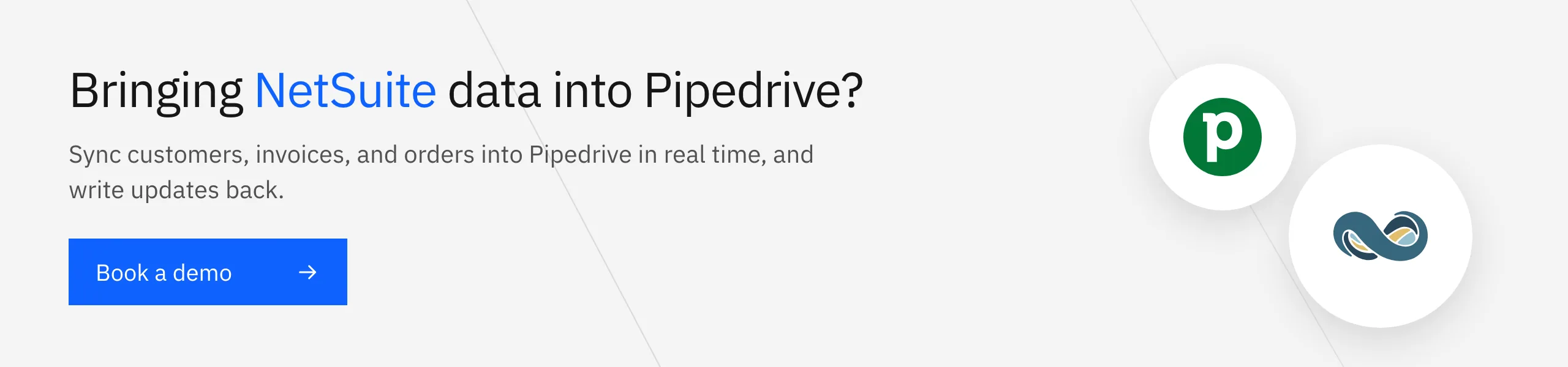 Book a Stacksync demo: sync NetSuite customers and invoices into Pipedrive in real time, both ways