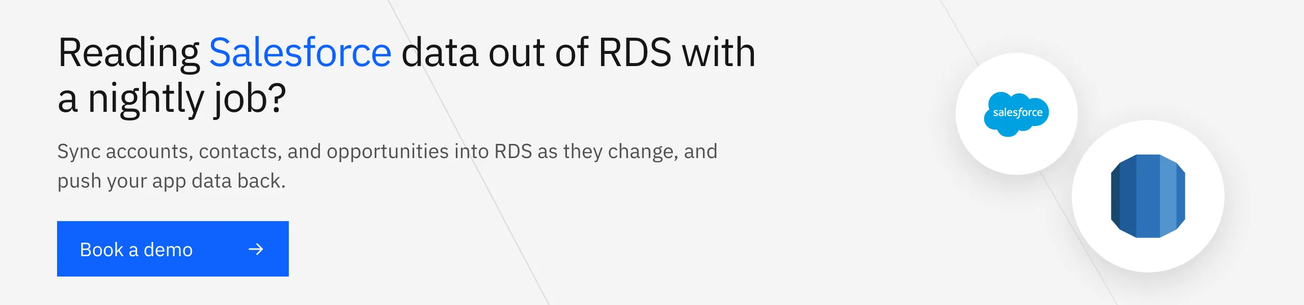 Book a Stacksync demo: keep Amazon RDS tables and Salesforce objects in real-time two-way sync