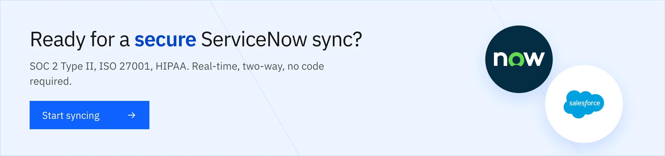 Start syncing ServiceNow with Stacksync
