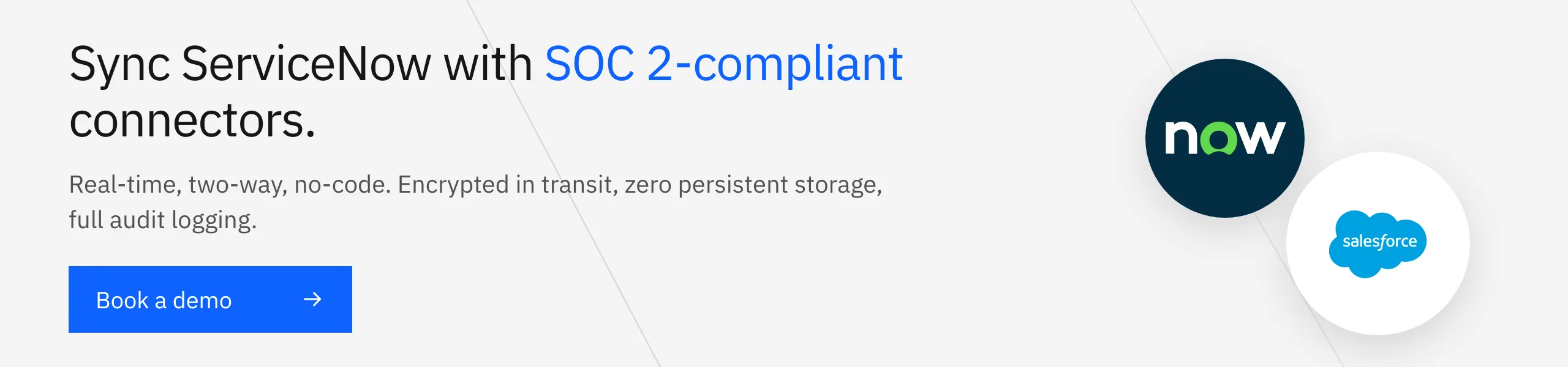 Sync ServiceNow securely with Stacksync’s SOC2-compliant connectors