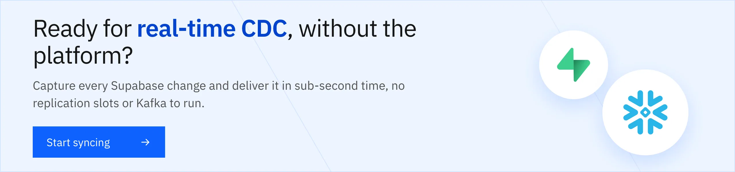 Start syncing Supabase CDC with Stacksync