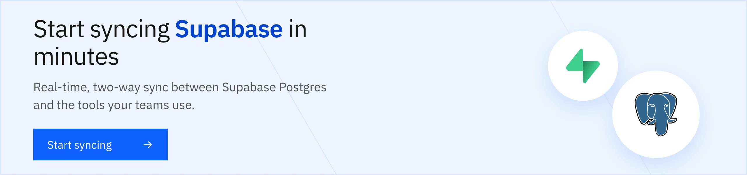 Start syncing Supabase in minutes with Stacksync.
