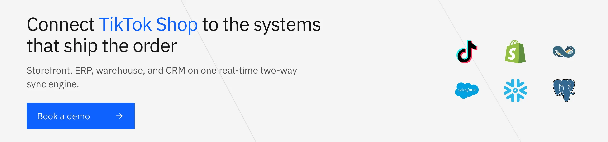 Book a Stacksync demo: connect TikTok Shop to the ERP, storefront, warehouse, and CRM that fill the order