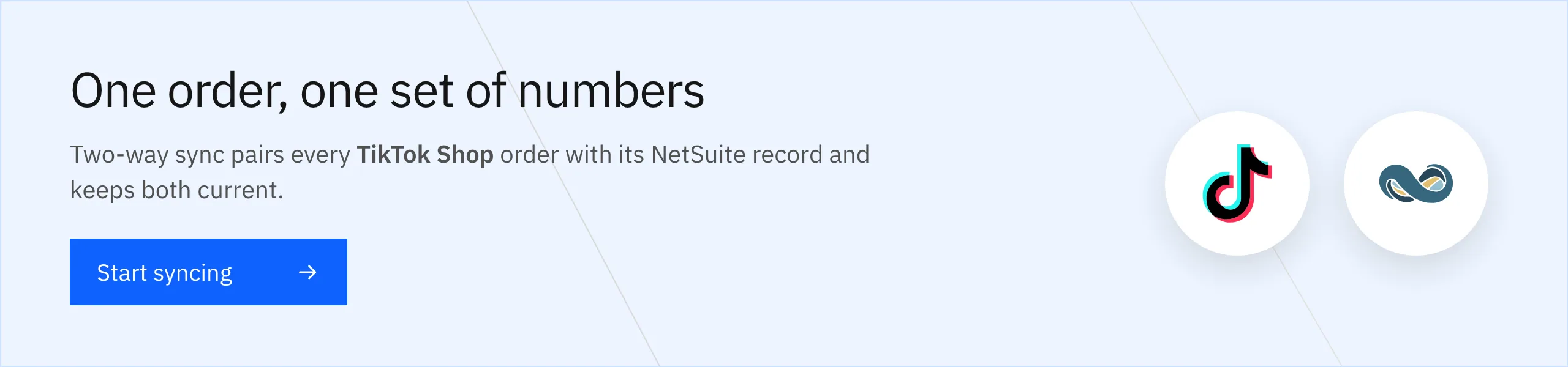 Two-way sync between TikTok Shop and NetSuite, one order and one set of numbers