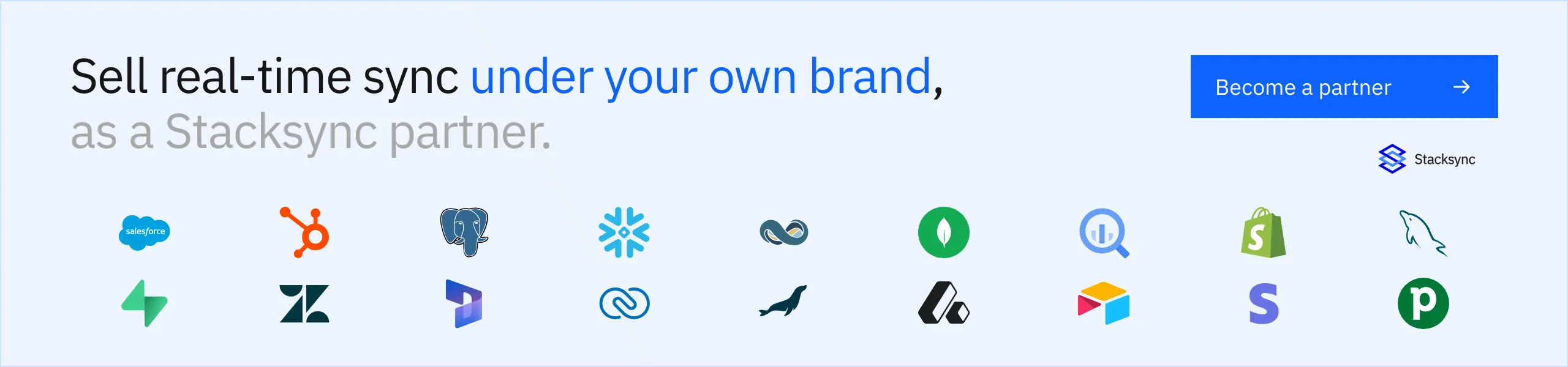 Become a Stacksync partner: sell real-time two-way sync under your own brand as an OEM, reseller or referral partner