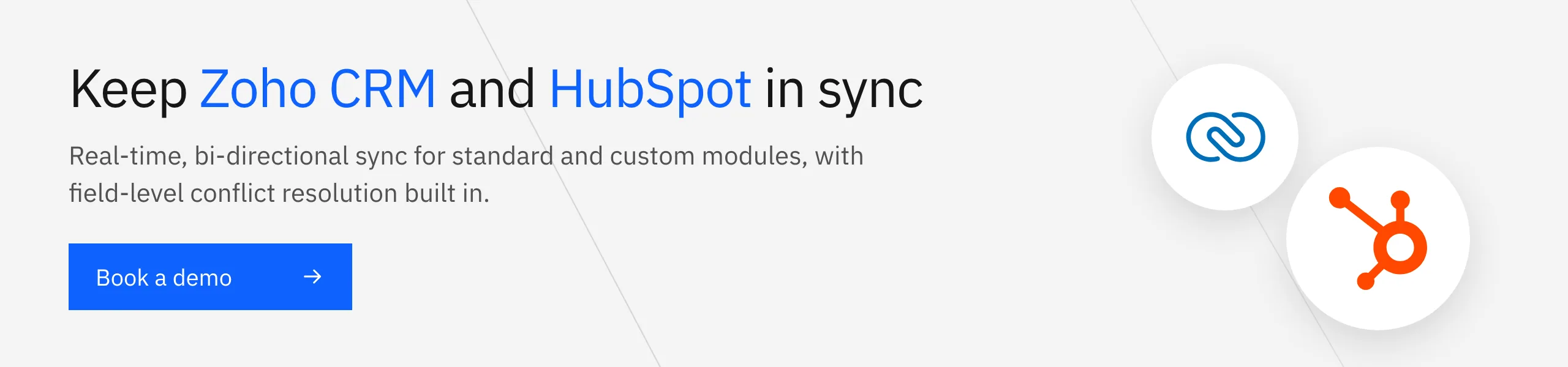Book a Stacksync demo to keep Zoho CRM and HubSpot in sync