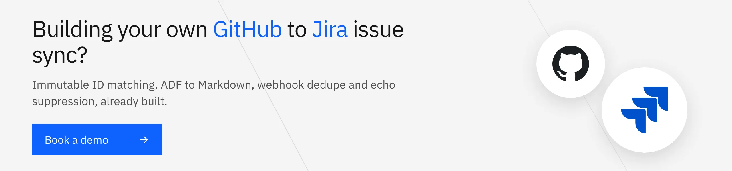 Book a Stacksync demo: two-way sync between GitHub Issues and Jira work items, with immutable ID matching and echo suppression