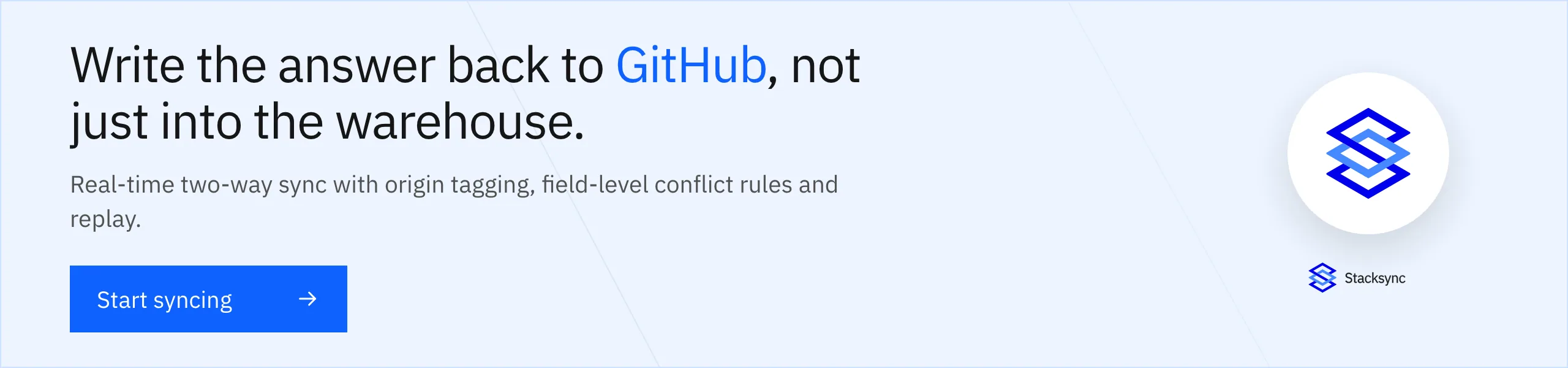 Start syncing GitHub and Snowflake in both directions with Stacksync