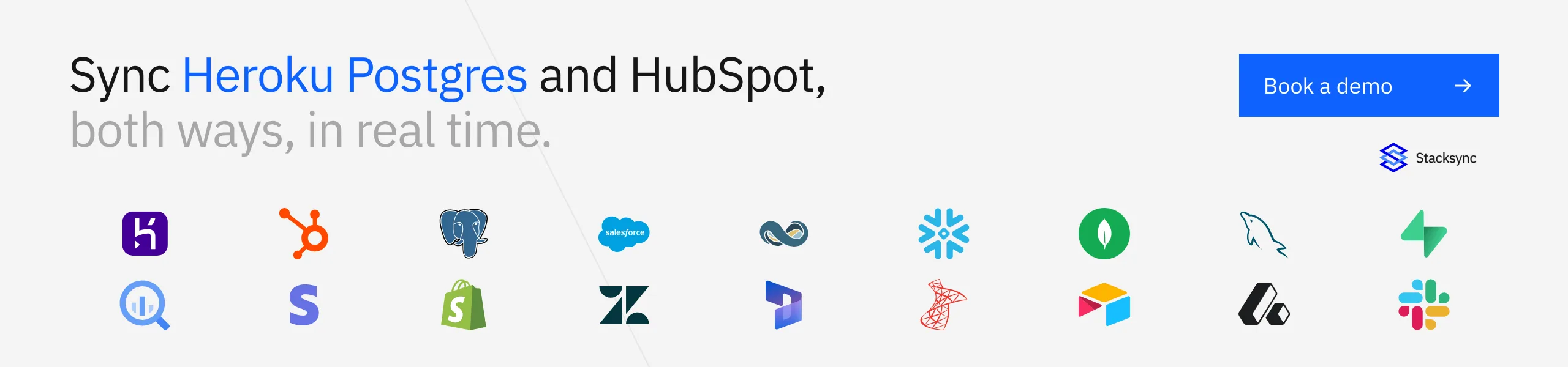Book a Stacksync demo: real-time two-way sync between Heroku Postgres and HubSpot