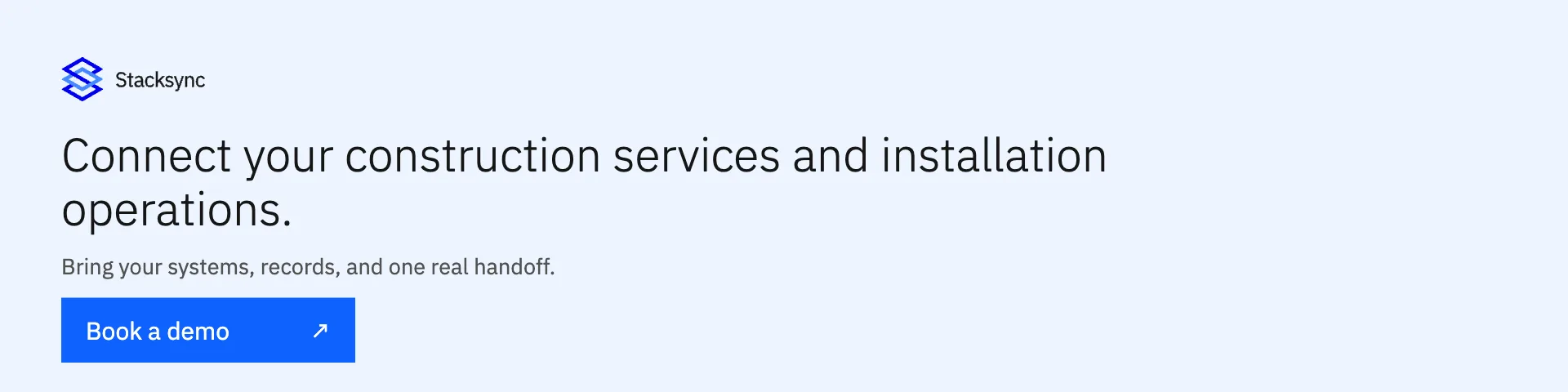 Book a demo for construction services and installation integration and automation