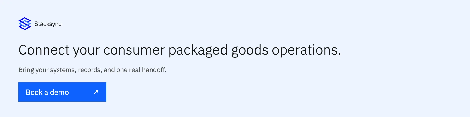 Book a demo for consumer packaged goods integration and automation