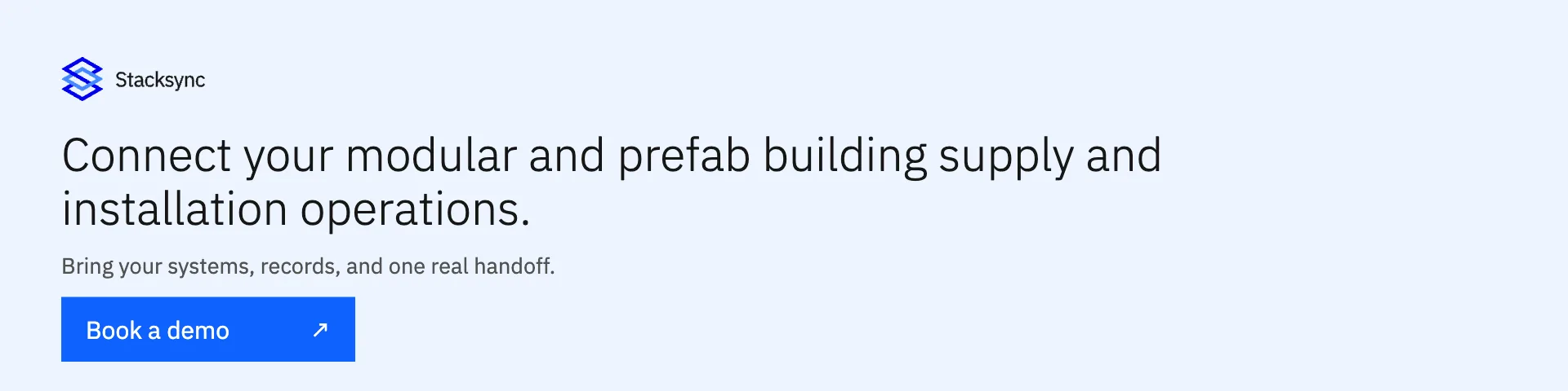 Book a demo for modular and prefab building supply and installation integration and automation