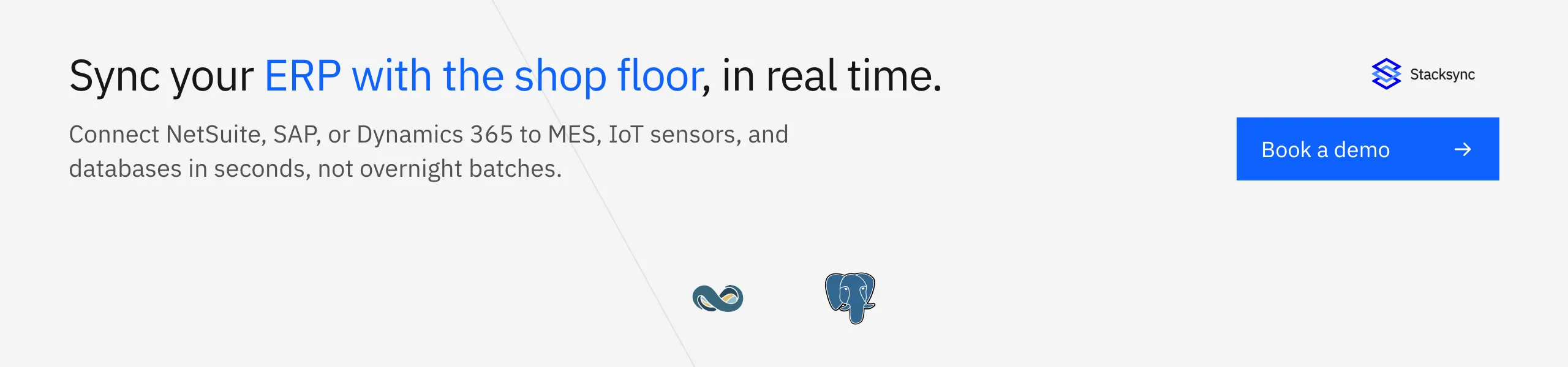Sync your ERP with the shop floor in real time. Book a Stacksync demo.