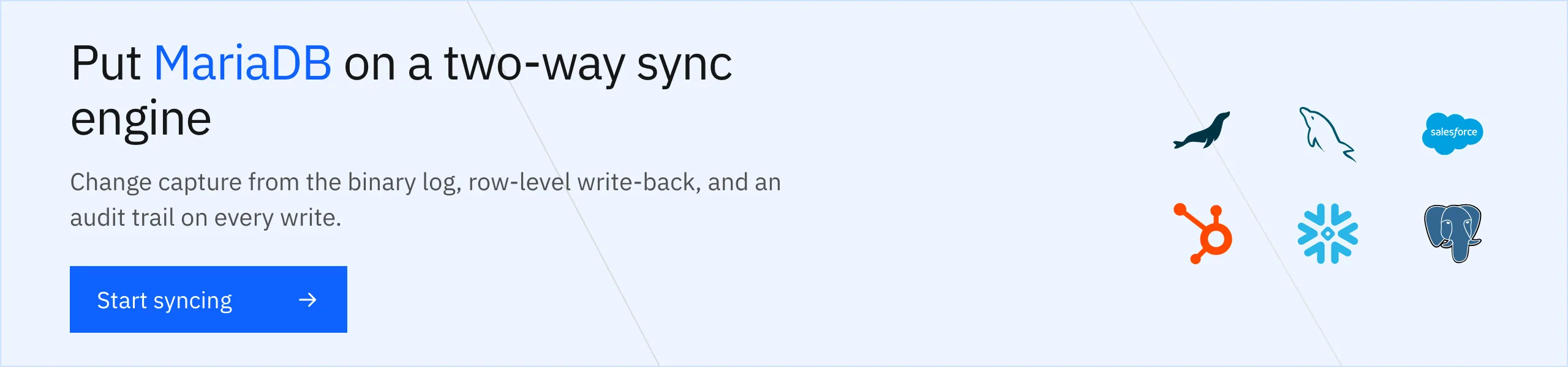 Put MariaDB on a two-way sync engine with binary log change capture and row-level write-back