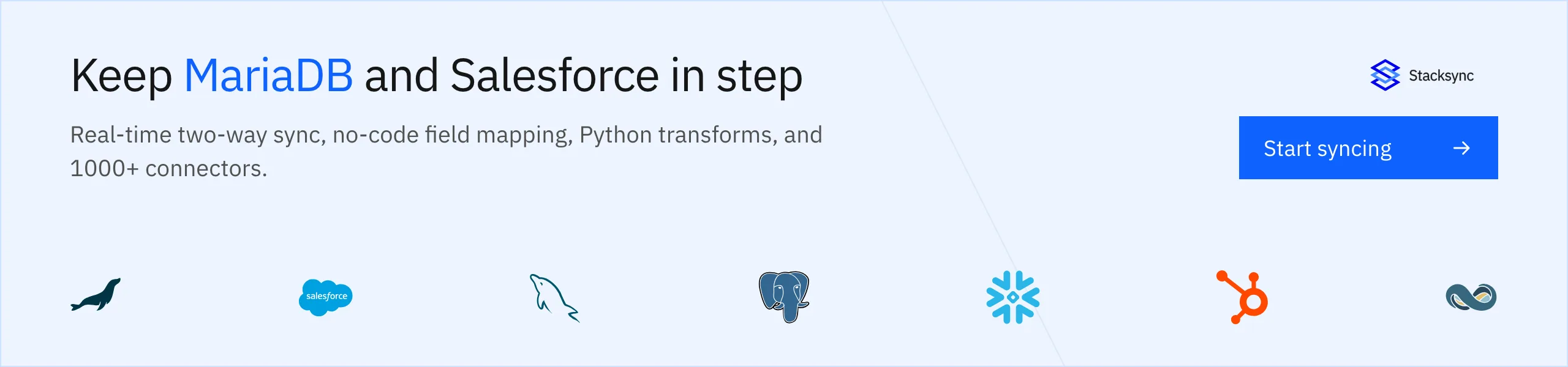 Keep MariaDB and Salesforce in step with real-time two-way sync
