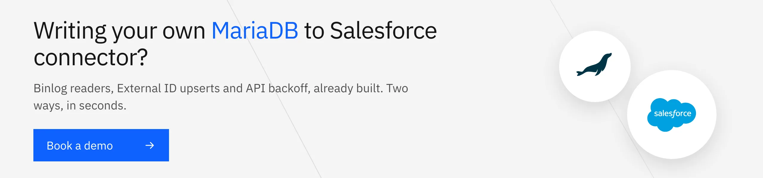 Book a Stacksync demo: sync MariaDB and Salesforce two ways without building a binlog reader and an API-limit-aware writer