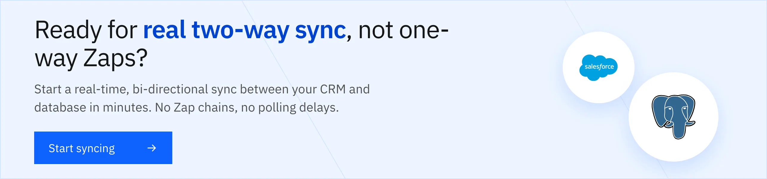 Ready for real two-way sync, not one-way Zaps? Start syncing with Stacksync.