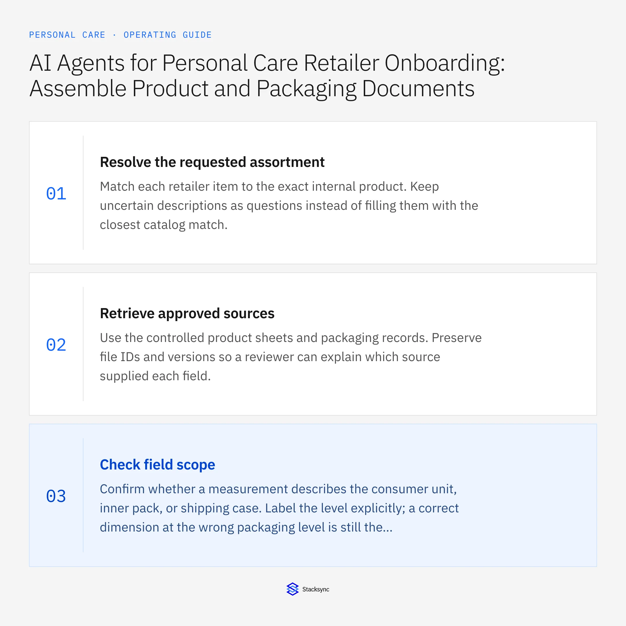 Summary card: Genie for personal care retailer onboarding packets