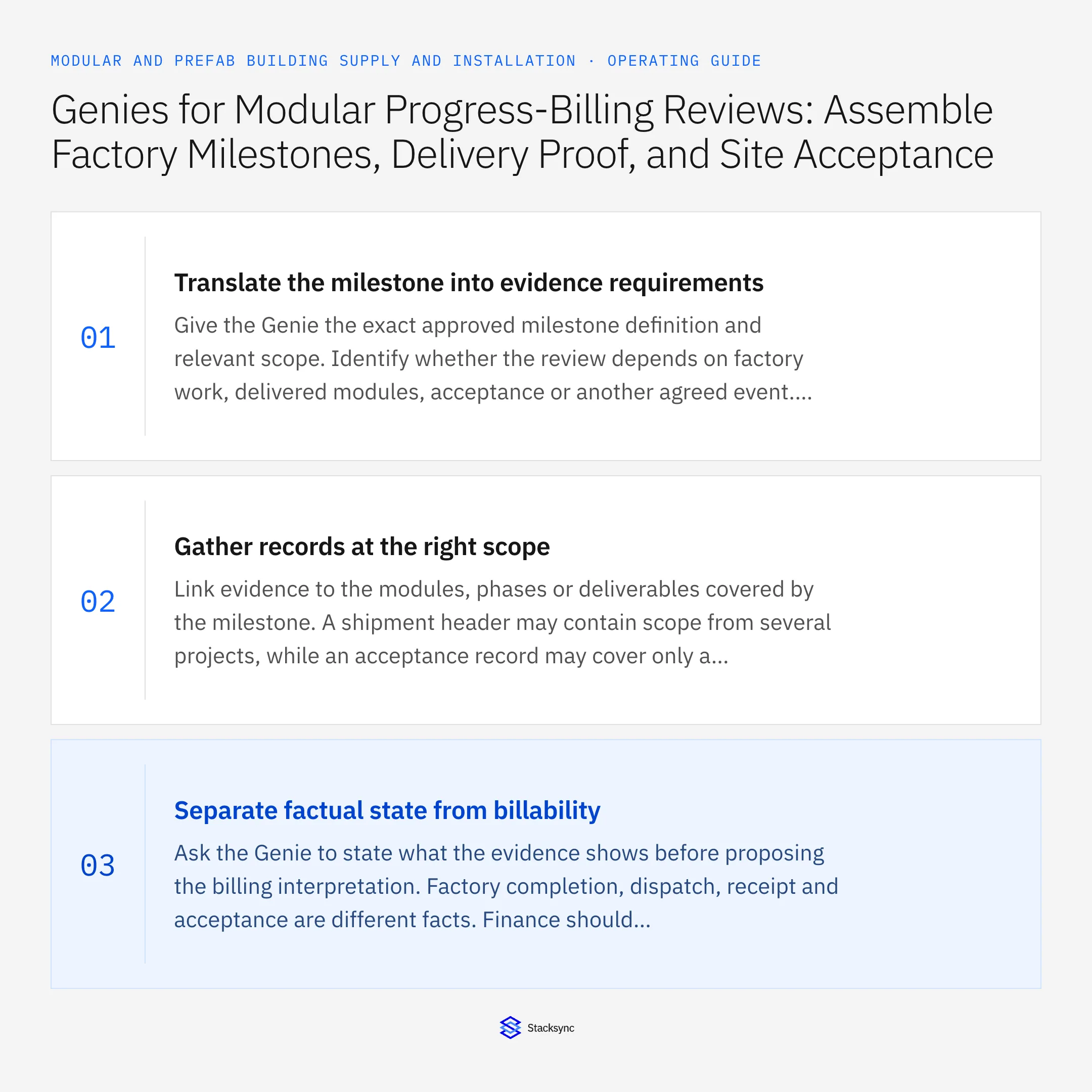 Summary card: Genies for modular progress-billing reviews in NetSuite